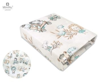 MimiNu, Design, Zoo pe biciclete, cearceaf din bumbac cu elastic, 80-160 cm