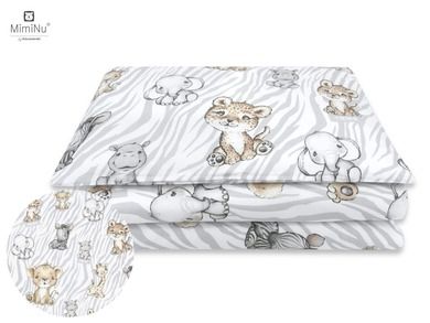 MimiNu, Safari Natural, set lenjerie de pat single, 90-120 cm