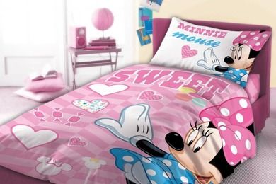 Minnie Mouse, set lenjerie de pat single, 100-135 cm