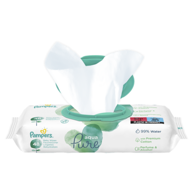 Pampers Aqua Pure, servetele umede, 9 pachete de 48 servetele, 432 buc.