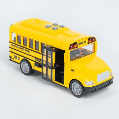 Smiki, Autobuz scolar, vehicul cu lumini si sunete, 1:20, 20 cm