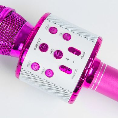 Smiki, microfon bluetooth cu boxa, roz metalic