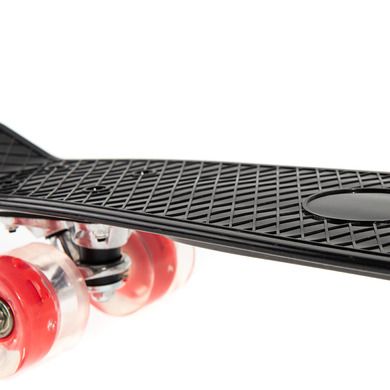 Smiki, placa skateboard tip fish cu roti LED, negru