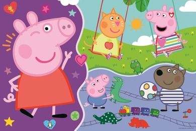Trefl, Purcelusa Peppa, Super Giant, puzzle, 15 piese