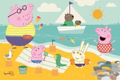 Trefl, Purcelusa Peppa, Super Maxi, puzzle, 24 piese