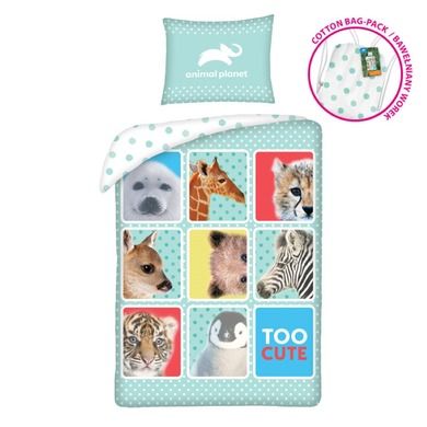 Animal Planet, set lenjerie de pat single, 140-200 cm + 70-90 cm