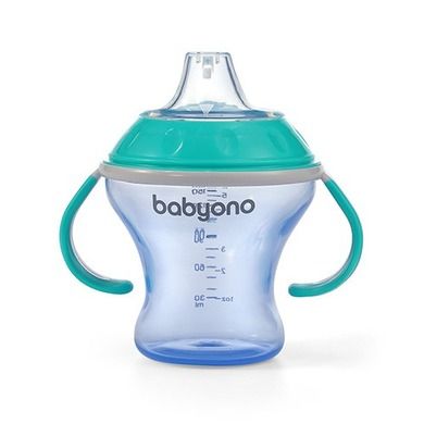BabyOno, canita anti-varsare, albastru, 180 ml