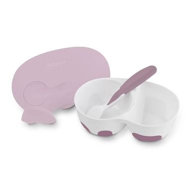 BabyOno, castron compartimentat cu lingurita, mov