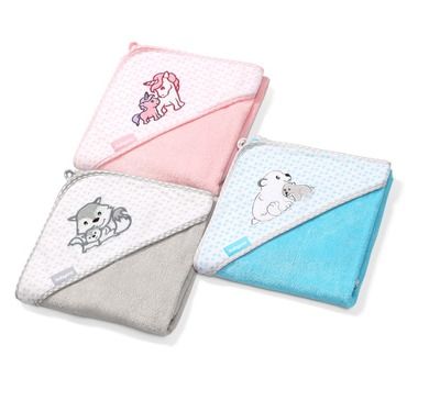 BabyOno, Vulpite, Prosop de baie din bambus cu gluga, 76-76 cm
