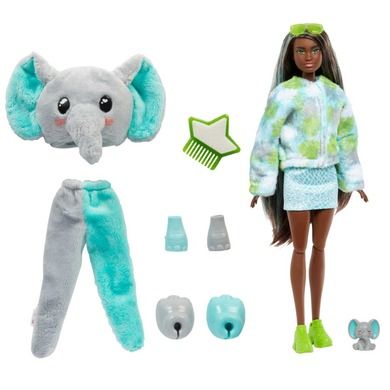 Barbie, Cutie Reveal, Elefant, papusa de serie Jungla