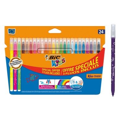 Bic, Kids, Couleur, carioci, 20 culoare + 4 culoare fluo