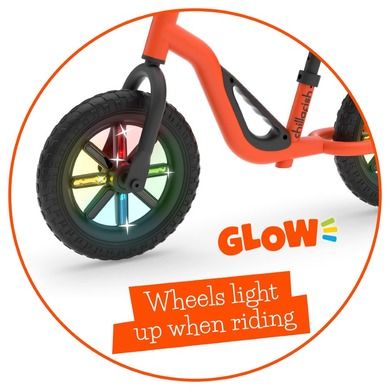 Chillafish, Charlie Glow, bicicleta de echilibru cu roti luminoase, rosu