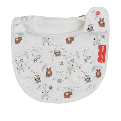 Cool Club, Baveta pentru bebelusi, ecru, verde, imprimeu Fisher-Price, set 3 buc.