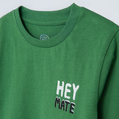 Cool Club, Bluza cu maneca lunga pentru baieti, verde, imprimeu Hey mate