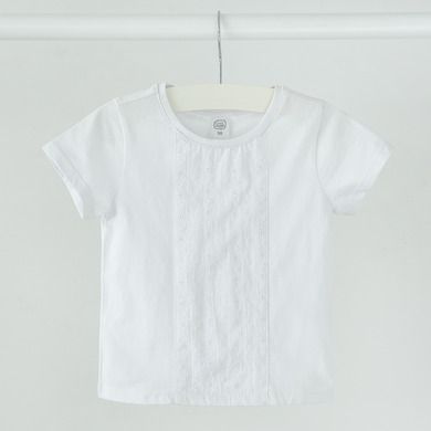 Cool Club, Bluza cu maneca scurta pentru fete, alb, imprimeu flori