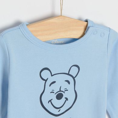 Cool Club, Body cu maneca lunga pentru baieti, albastru, bleumarin, imprimeu Winnie the Pooh, set, 3 buc.