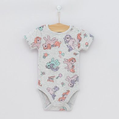 Cool Club, Body cu maneca scurta pentru fete, mix de culori, imprimeu My Little Pony, set 3 buc.
