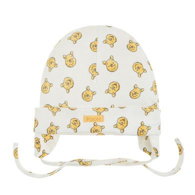Cool Club, Caciula bebelusi, bumbac organic, gri melange, ecru, Winnie-the-Pooh, set, 2 buc.