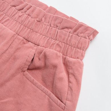 Cool Club, Pantaloni reiati din material textil pentru fete, roz, imprimeu iepuras