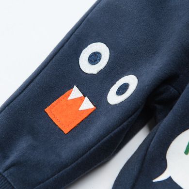 Cool Club, Pantaloni trening pentru baieti, bleumarin, imprimeu Hi kid!