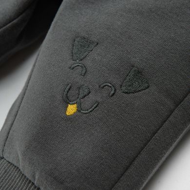 Cool Club, Pantaloni trening pentru baieti, negru-grafit, imprimeu catei