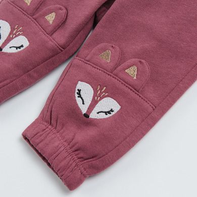 Cool Club, Pantaloni trening pentru fete, bordo, imprimeu vulpite