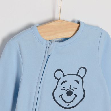 Cool Club, Pijama tip salopeta pentru baieti, albastru, imprimeu Winnie the Pooh, set, 2 buc.
