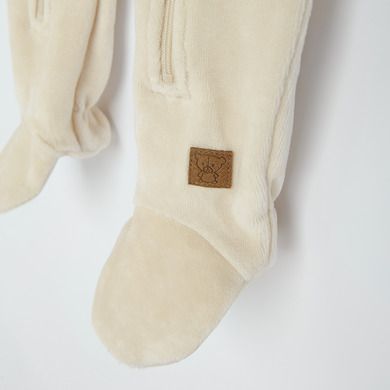 Cool Club, Pijama tip salopeta pentru bebelusi, bumbac organic, bej
