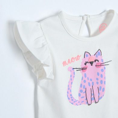 Cool Club, Set pentru fete, Body cu maneca scurta, Pantaloni scurti, alb, violet