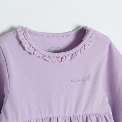 Cool Club, Set pentru fete, Body-rochie cu maneca lunga, Colanti, Bentita, violet-verde