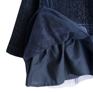 Cool Club, Set pentru fete, rochie cu maneca lunga, bentita, bleumarin