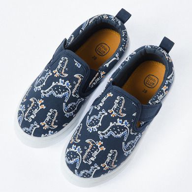 Cool Club, Tenisi tip slip on pentru baieti, bleumarin, imprimeu dinozauri