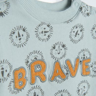 Cool Club, Trening pentru baieti, bumbac organic, verde-menta, imprimeu Brave
