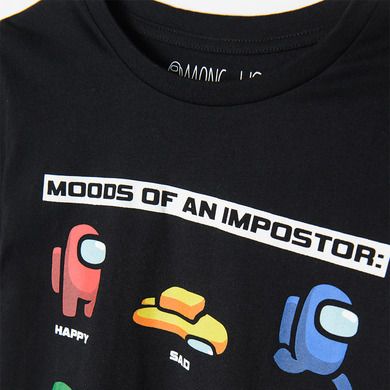 Cool Club, Tricou pentru baieti, negru, imprimeu Among Us