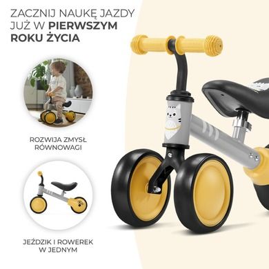 Kinderkraft, Cutie, mini-tricicleta bicicleta, gri/galben