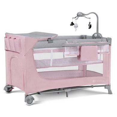 Kinderkraft, Leody, patut de calatorie cu accesorii, roz