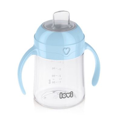 Lovi, cana pentru bebelusi cu mustiuc, albastru, 150 ml