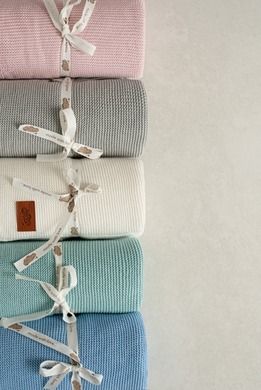 Maya Moo, patura din bumbac si bambus, White, 80-100 cm