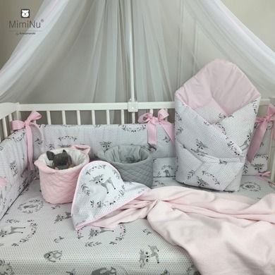 MimiNu, Caprioare, prosop cu gluga, roz, 100-100 cm