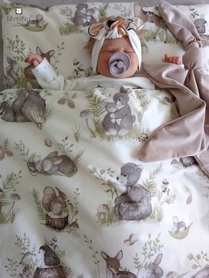 MimiNu, Design, Padurea linistita, cearceaf din bumbac cu elastic, 80-160 cm