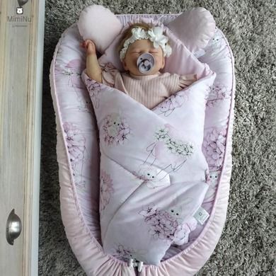 MimiNu, Iepurasii veseli, paturica - sistem de infasat pentru bebelusi, roz
