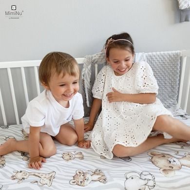 MimiNu, Safari Natural, cearceaf din bumbac cu elastic, 60-120 cm