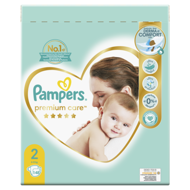Pampers Premium Care, scutece marimea 2, 4-8 kg, 148 buc.