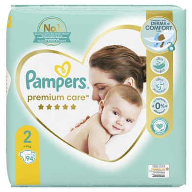 Pampers Premium Care, scutece marimea 2, 4-8 kg, 94 buc.