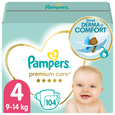 Pampers Premium Care, scutece marimea 4, 9-14 kg, 104 buc.