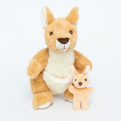 Smiki, Plus Eco-Friendly, Mama cangur cu puiul, jucarie de plus, 31 cm