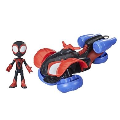 Spidey And His Amazing Friends, figurina Miles Morales cu vehicul 2w1