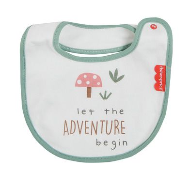 Cool Club, Baveta pentru bebelusi, ecru, verde, imprimeu Fisher-Price, set 3 buc.