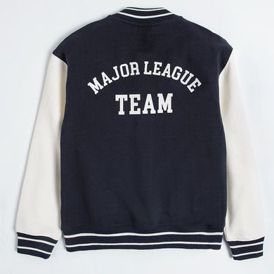 Cool Club, Bluza cu capse pentru baieti, alb-bleumarin, imprimeu Major league team