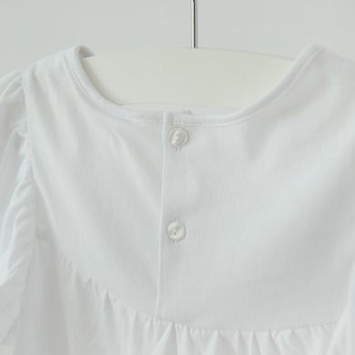 Cool Club, Bluza cu maneca scurta pentru fete, alb, broderie englezeasca
